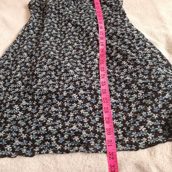 Knitworks Girl's Size XL (16) Blue Ditsy Floral Power Mesh Sleevless 90's Dress - Picture 10 of 10